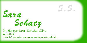 sara schatz business card