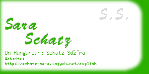 sara schatz business card